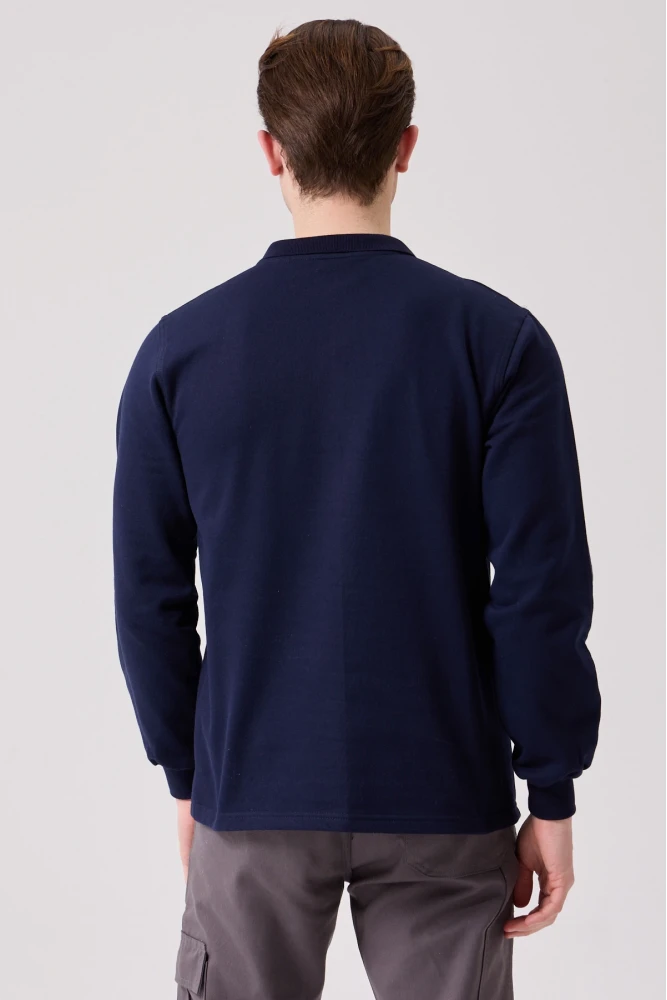 Galanthus Polo Sweat Erkek Uzun Kollu Pamuklu Sweatshirt İş ve Günlük Kullanım İçin