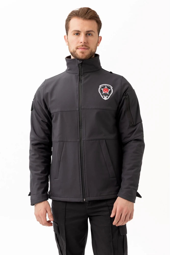 Güvenlik Kıyafetleri KM-Softshell Mont Su ve Rüzgar Geçirmez, Nefes Alabilen Özel Güvenlik Montu
