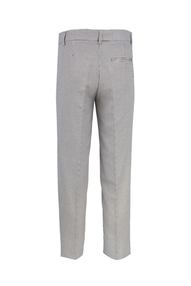 Kazayağı Desenli Klasik Flato Cepli Erkek Pantolon İş ve Genel Kullanım