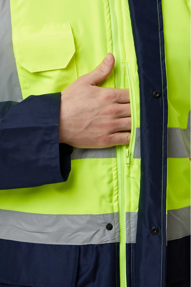 Linum Reflektörlü İş Güvenliği Parkası - Su ve Rüzgar Geçirmez, Yüksek Görünürlüklü Kışlık Mont