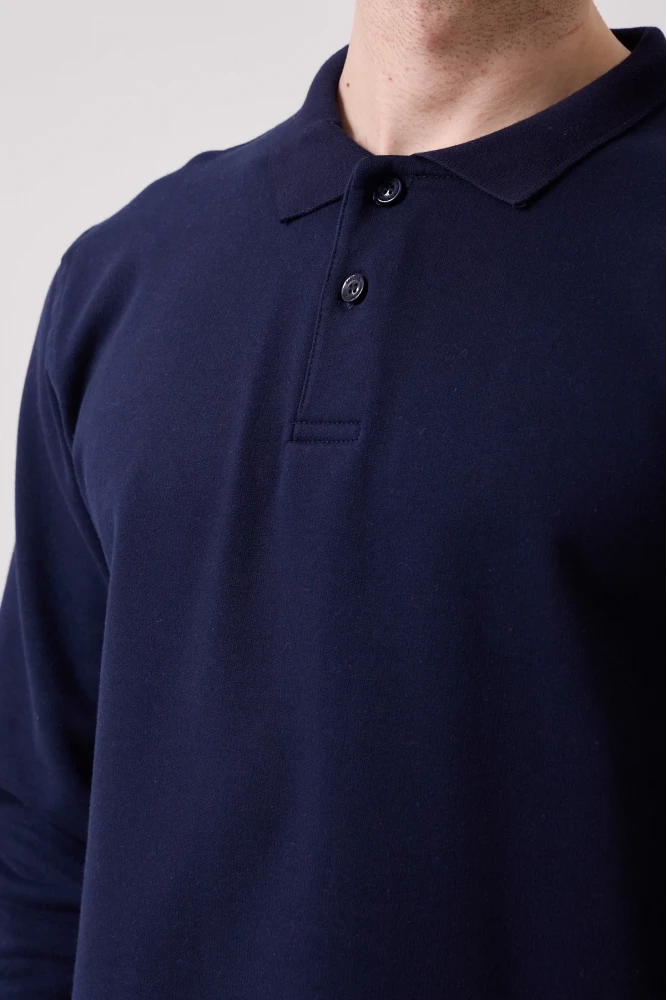 Galanthus Polo Sweat Erkek Uzun Kollu Pamuklu Sweatshirt İş ve Günlük Kullanım İçin