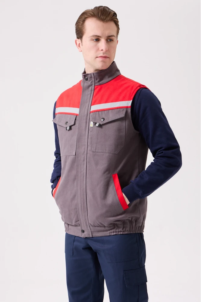 Royal Kışlık İş Yeleği - Sıcak Tutucu, Rüzgar Geçirmez, Çok Cepli ve Reflektörlü