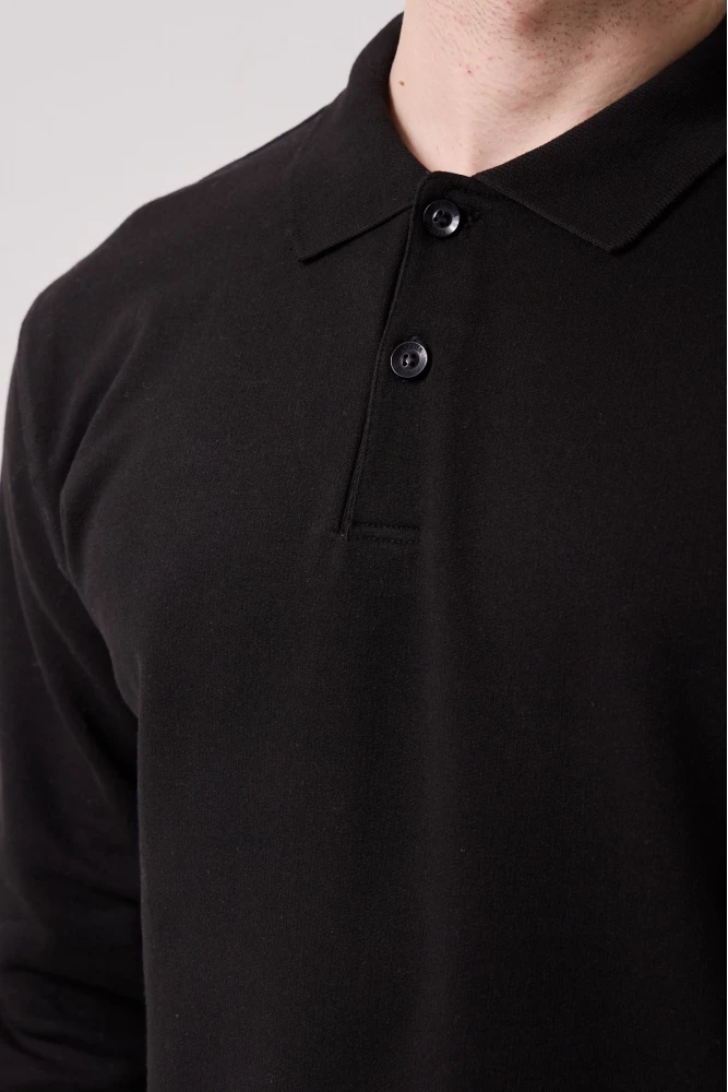 Galanthus Polo Sweat Erkek Uzun Kollu Pamuklu Sweatshirt İş ve Günlük Kullanım İçin