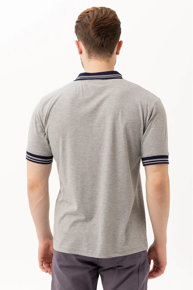 Hornet Polo Tişört - Şeritli Yaka ve Kol Detaylı Erkek Polo Tişört Şık Tasarım