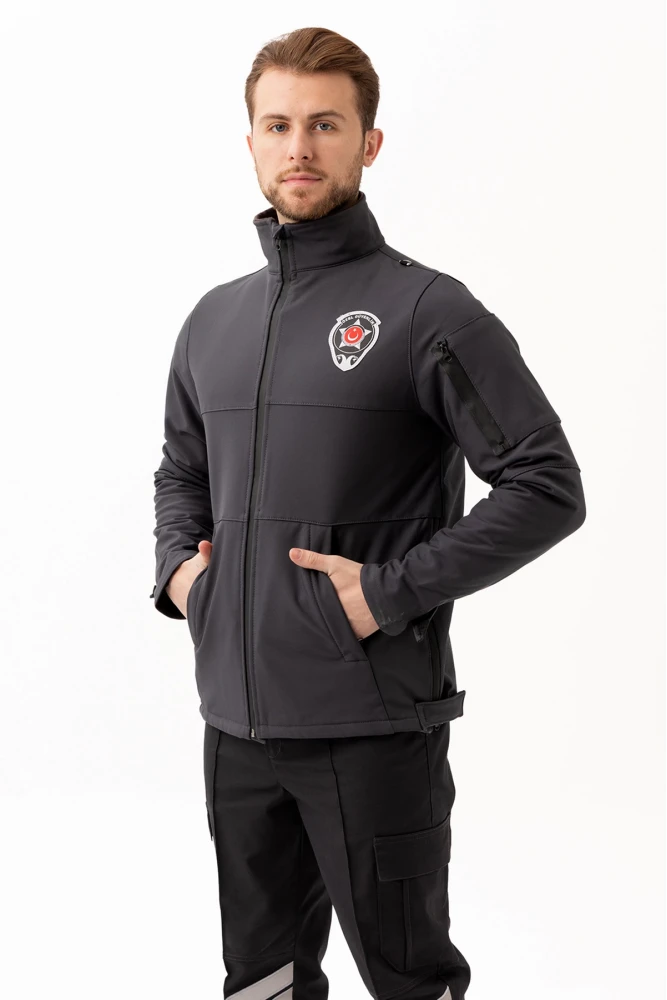 Güvenlik Kıyafetleri KM-Softshell Mont Su ve Rüzgar Geçirmez, Nefes Alabilen Özel Güvenlik Montu
