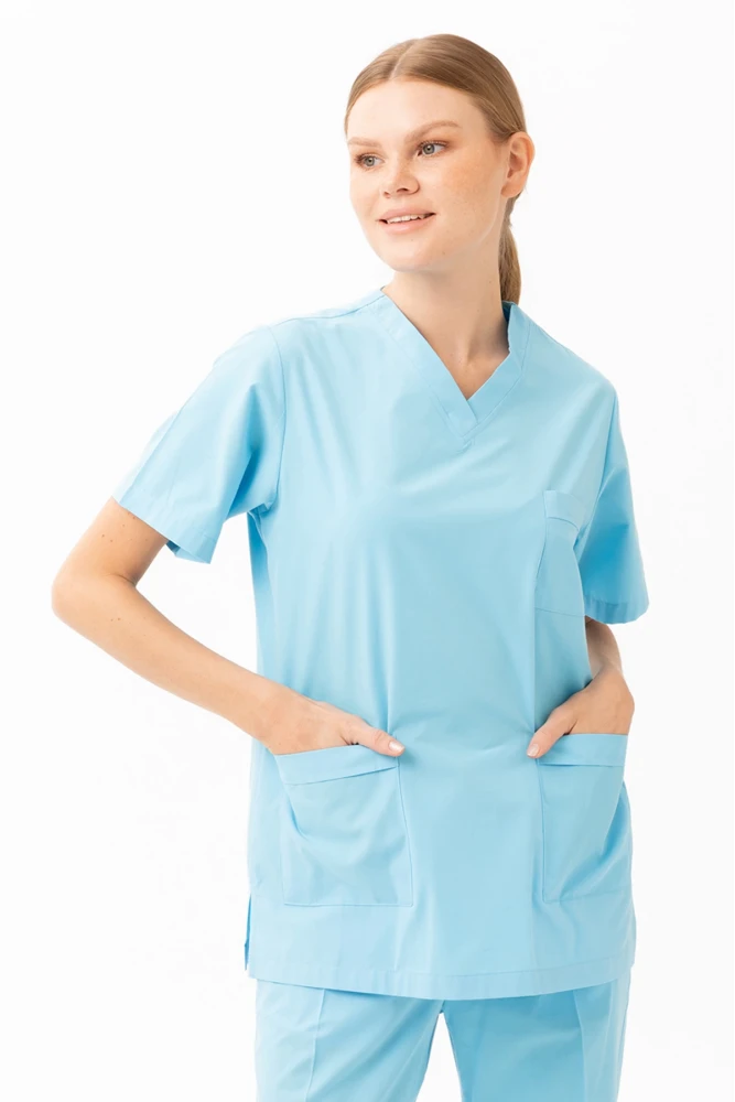 Santolina V Yaka Üniforma - Doktor, Hemşire, Sağlık Çalışanları İçin Rahat ve Dayanıklı Scrubs