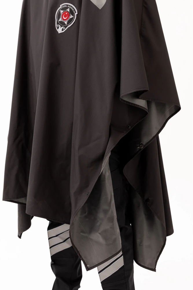 Güvenlik Kıyafeti KM Panço Su Geçirmez Reflektörlü Yağmurluk Kapüşonlu Korumalı Model