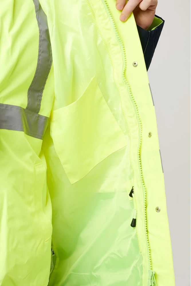 Eradium 5N1 Reflektörlü İş Güvenliği Parkası - Su ve Rüzgar Geçirmez, Yüksek Görünürlüklü Kışlık Mont