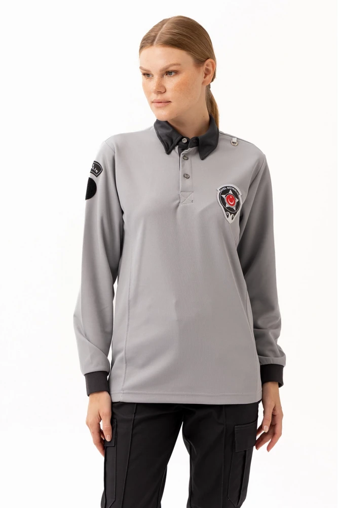 Özel Güvenlik Armalı Uzun Kollu Polo Tişört Profesyonel Görünüm ve Konfor