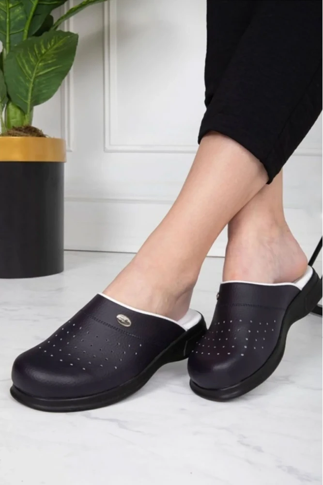 Magiacomfort MG-3001 Lacivert Yarım Yakasız Sabo Terlik Ortopedik Rahat Kullanım