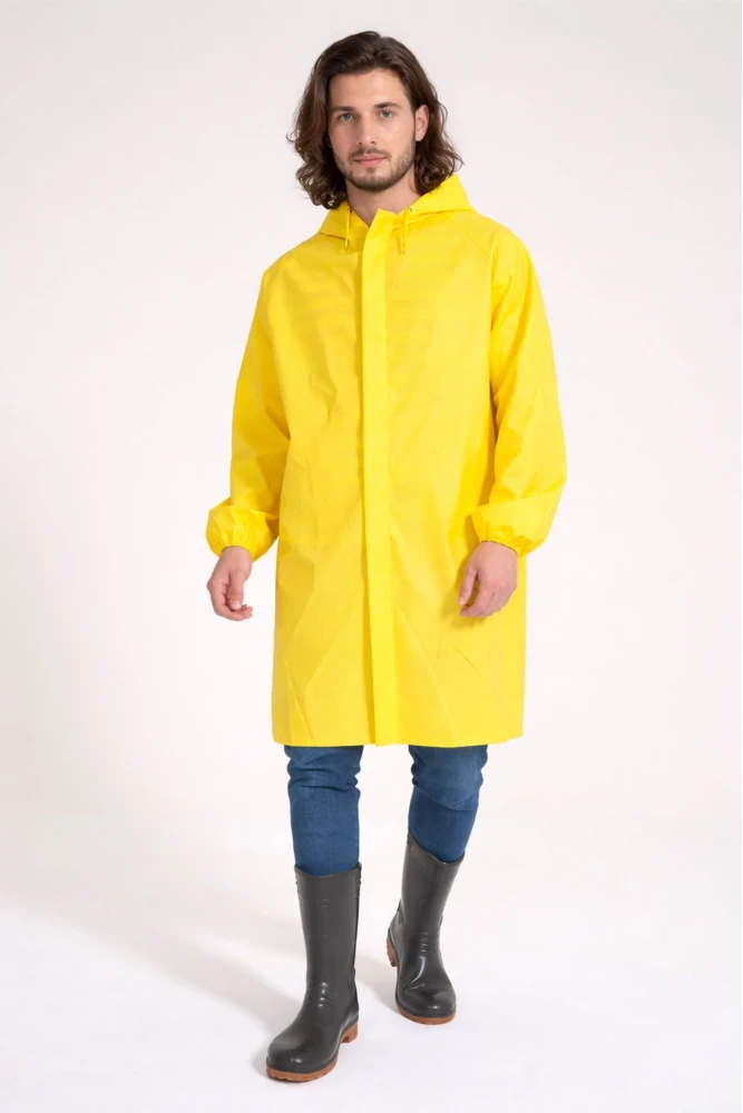 Yerli Diz Altı Pardesü - PVC Y-7600 SARI