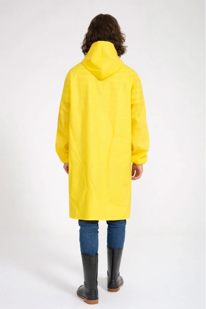 Yerli Diz Altı Pardesü - PVC Y-7600 SARI