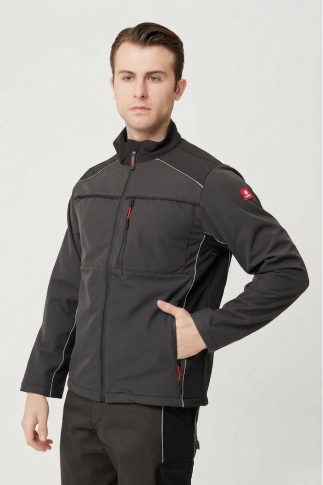 ALLIUM SOFTSHELL JACKET DARK GRAY-BLACK