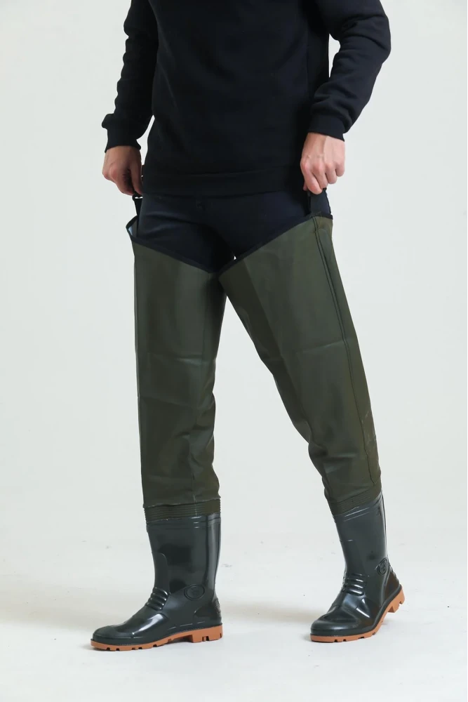 Kasık Çizme İKÇ 1650 Su Geçirmez Dayanıklı Av ve Balıkçı Çizmesi Haki Renk