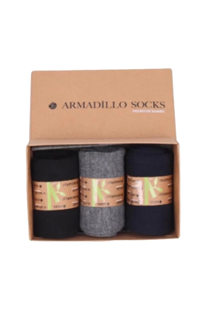 Çorap: Amadillo Premium Bambu Kutulu-Uzun Soket GRİ-LACİVERT-SİYAH