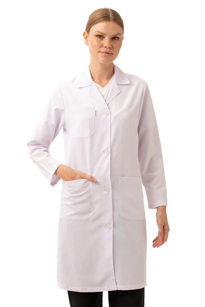 Cordata Kadın Beyaz Doktor Hemşire Laboratuvar Önlüğü Şık Dayanıklı ve Konforlu