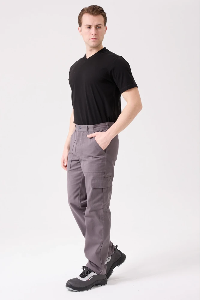 GALANTHUS TECHNİC PANTOLON Erkek Gri Kargo Cepli Rahat Kalıp Dayanıklı İş Pantolonu