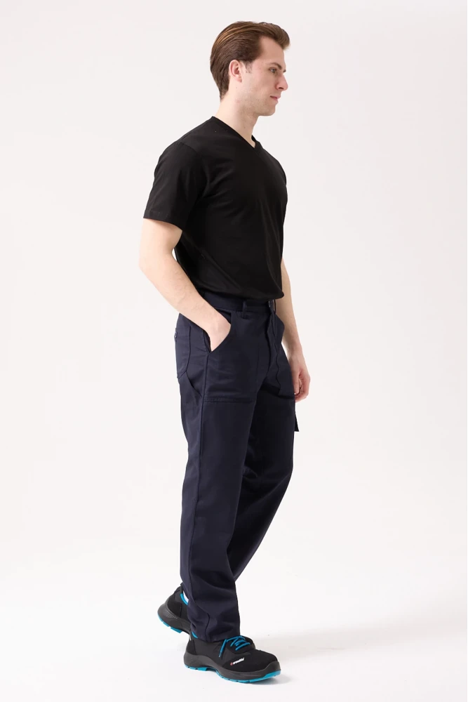 GALANTHUS TECHNİC PANTOLON Herren Dunkelblau Cargo Taschen Bequeme Passform Haltbare Arbeitshose