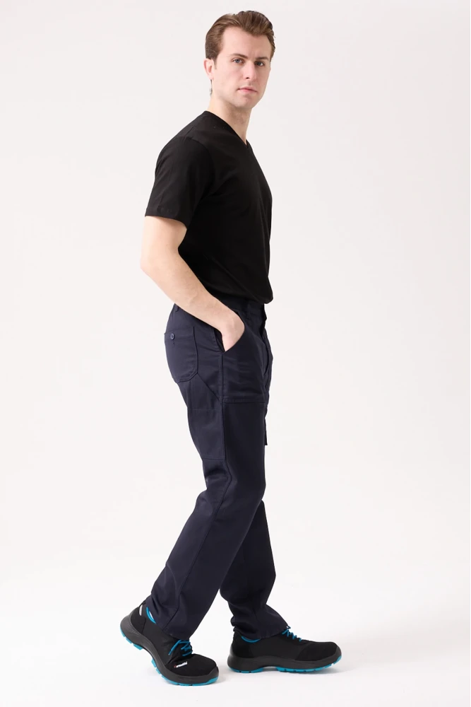 GALANTHUS TECHNİC PANTOLON Herren Dunkelblau Cargo Taschen Bequeme Passform Haltbare Arbeitshose