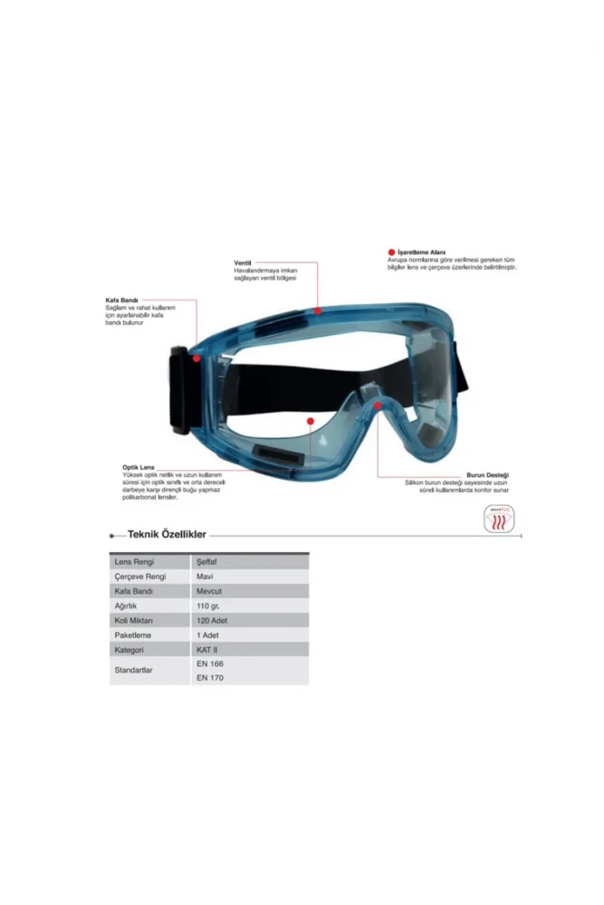 Starline G-024A-C Clear Antifog Fully Enclosed Protective Eyewear Work Safety Glasses