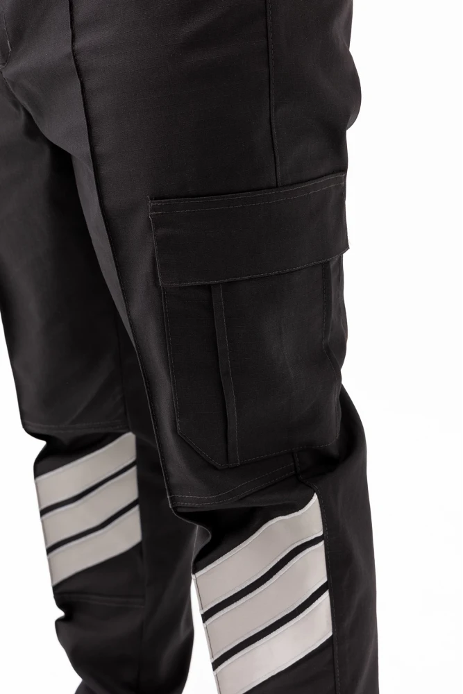 Unisex Güvenlik Kıyafeti KM Pantolon Reflektörlü Cepli Dayanıklı Kumaş Özel Güvenlik Personel Pantolonu