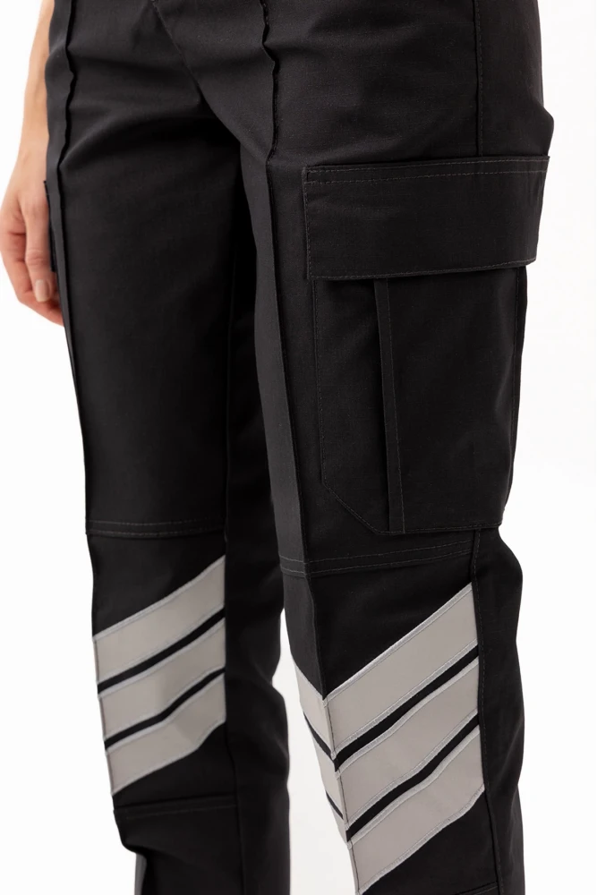 Unisex Güvenlik Kıyafeti KM Pantolon Reflektörlü Cepli Dayanıklı Kumaş Özel Güvenlik Personel Pantolonu