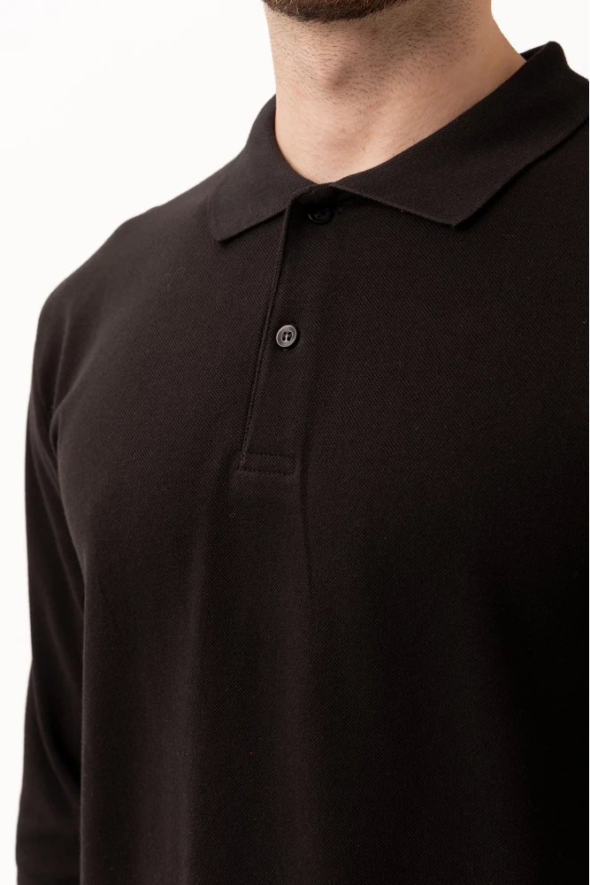 PADUS %100 Pamuk Polo Yaka Uzun Kollu T-Shirt Şık ve Konforlu İş ve Genel Kullanım