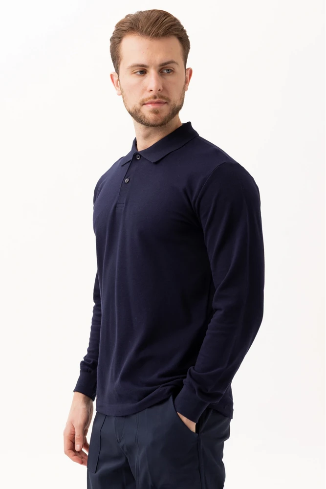 PADUS %100 Pamuk Polo Yaka Uzun Kollu T-Shirt Şık ve Konforlu İş ve Genel Kullanım