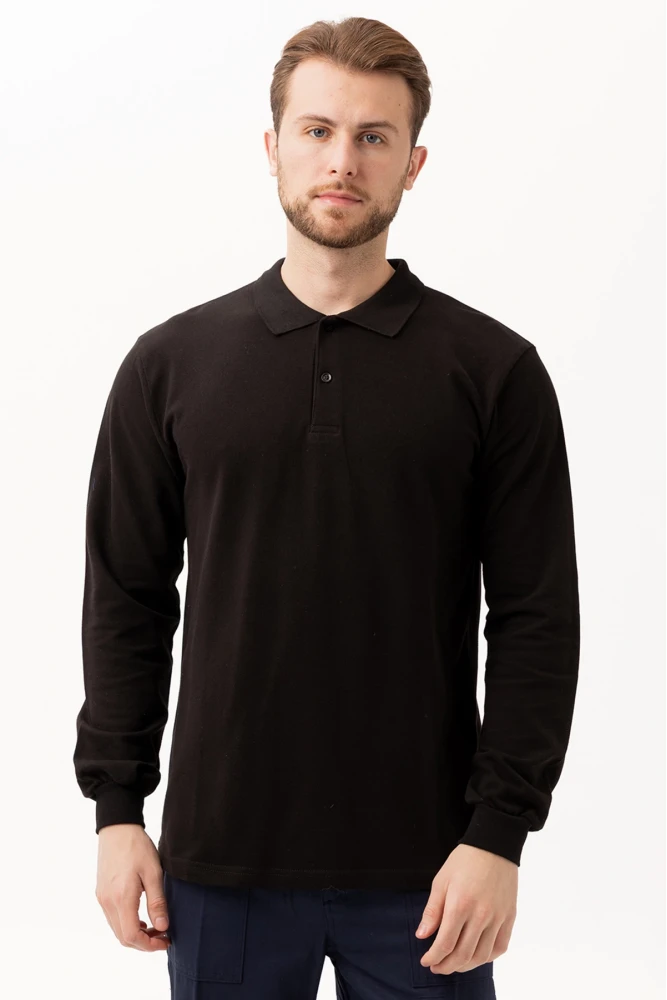 PADUS %100 Pamuk Polo Yaka Uzun Kollu T-Shirt Şık ve Konforlu İş ve Genel Kullanım