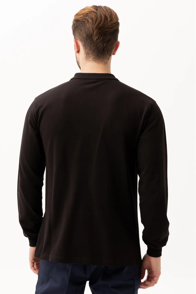 PADUS %100 Pamuk Polo Yaka Uzun Kollu T-Shirt Şık ve Konforlu İş ve Genel Kullanım