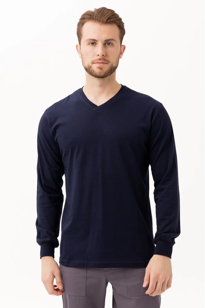 Padus V Yaka Uzun Kollu T-Shirt - Rahat Kesim, Günlük ve İş Kullanımı İçin
