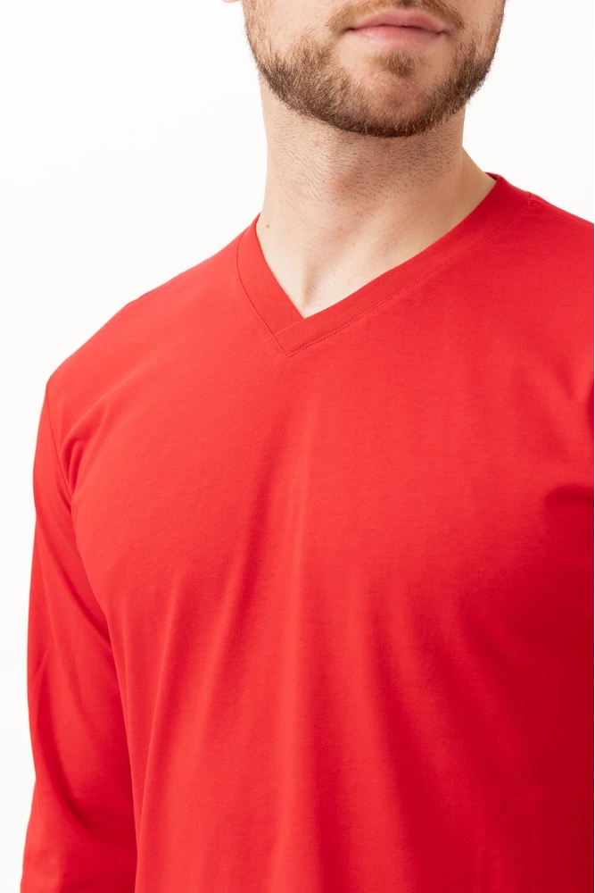 Padus V Yaka Uzun Kollu T-Shirt - Rahat Kesim, Günlük ve İş Kullanımı İçin