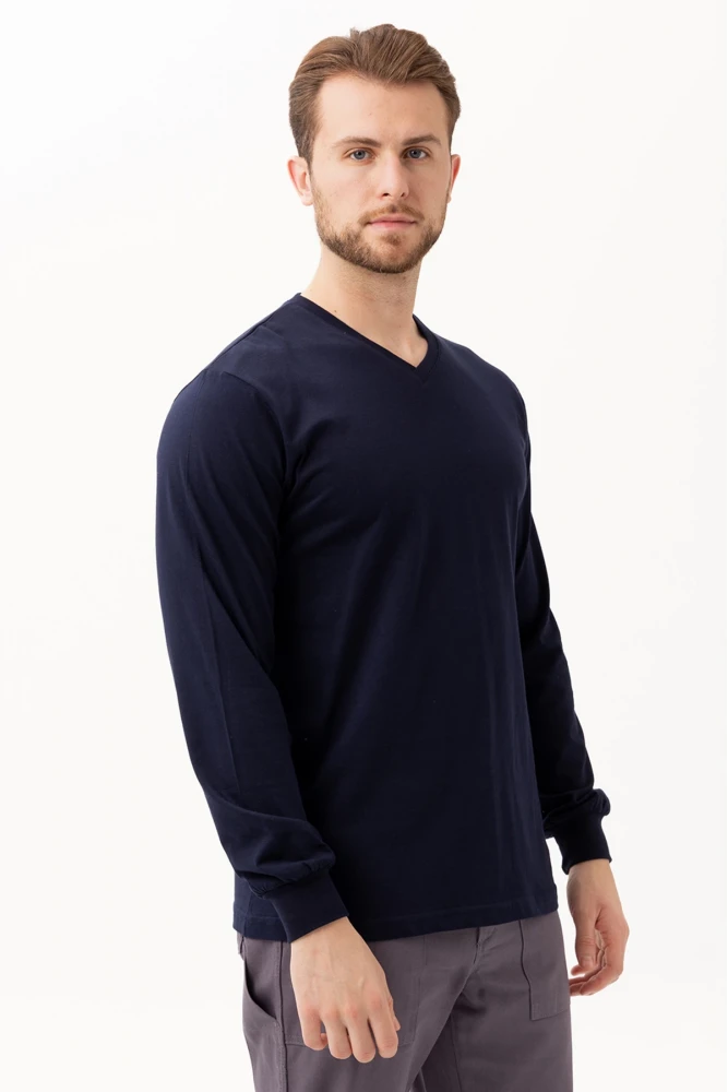 Padus V Yaka Uzun Kollu T-Shirt - Rahat Kesim, Günlük ve İş Kullanımı İçin
