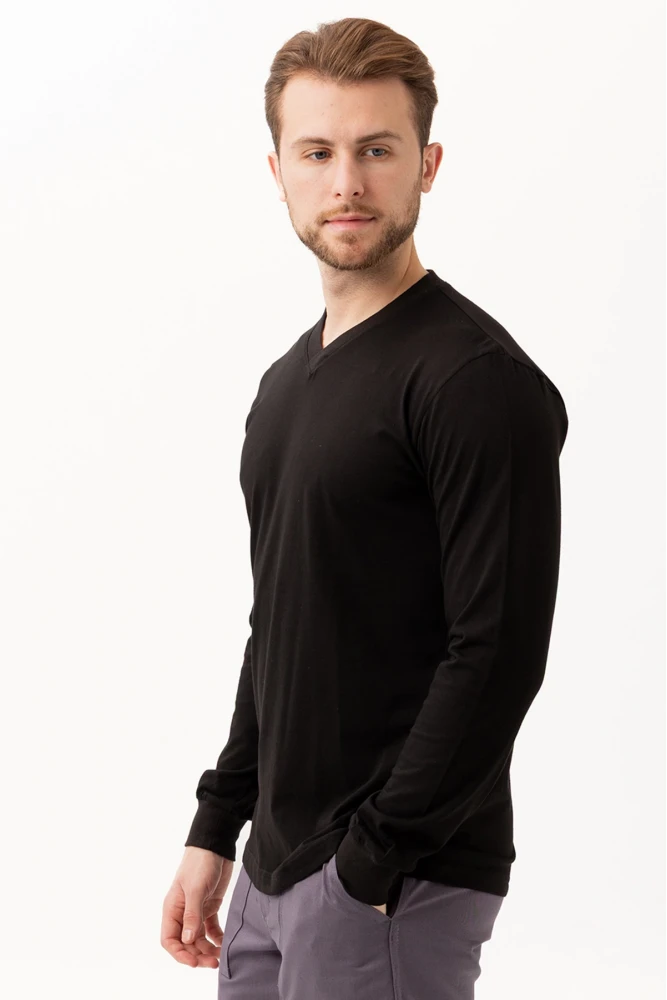 Padus V Yaka Uzun Kollu T-Shirt - Rahat Kesim, Günlük ve İş Kullanımı İçin