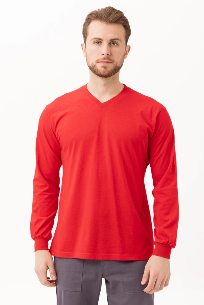 Padus V Yaka Uzun Kollu T-Shirt - Rahat Kesim, Günlük ve İş Kullanımı İçin