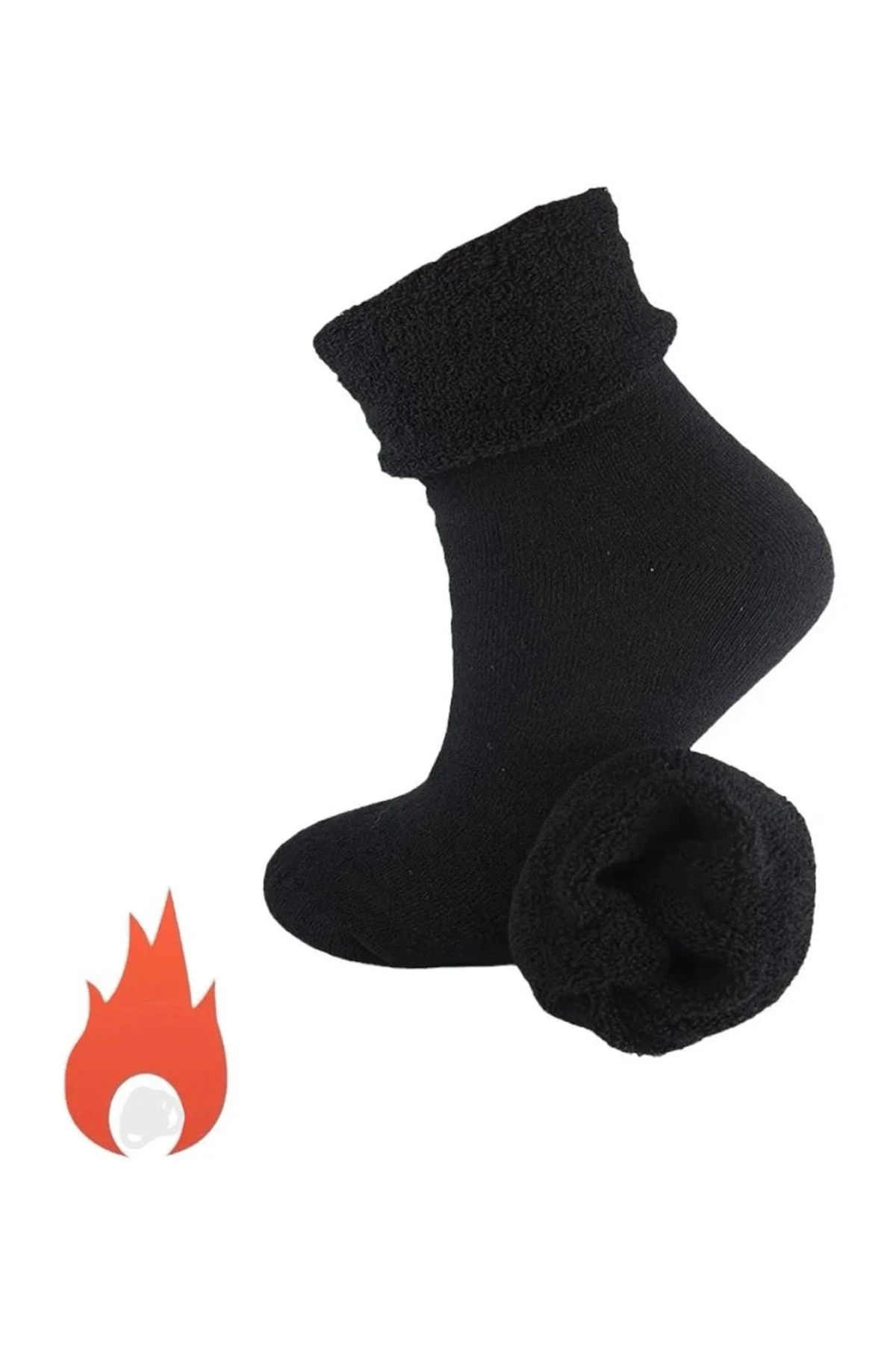 Kışlık Kalın Tabanlı Havlu Yünlü Sıcak Tutucu Çorap