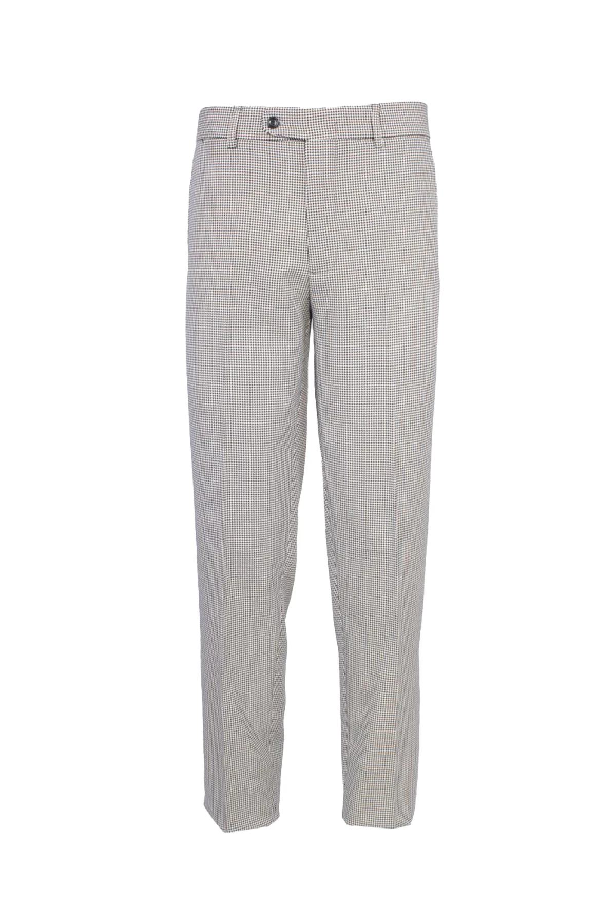 Kazayağı Desenli Klasik Flato Cepli Erkek Pantolon İş ve Genel Kullanım