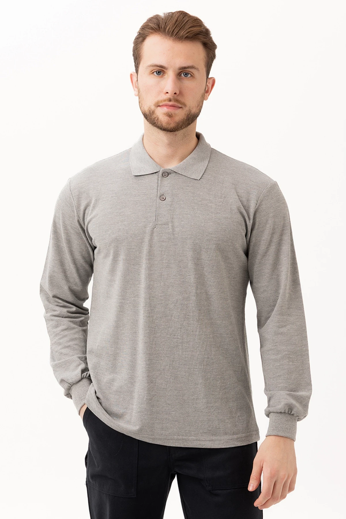 GAURA POLO T-SHIRT GRİ MELANJ