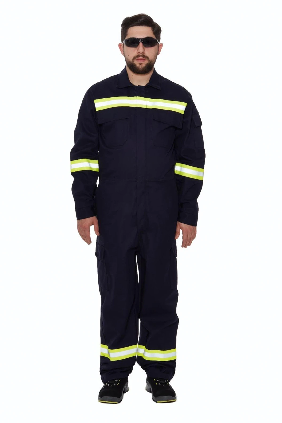 Alev Almaz Tulum Reflektörlü Koruyucu İş Tulumu Antistatik Yüksek Risk Alanlarına Uygun