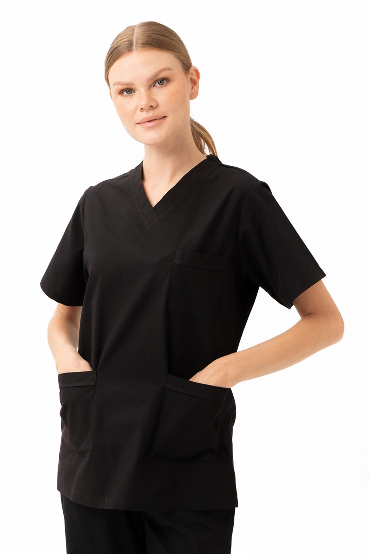 Santolina V Yaka Üniforma - Doktor, Hemşire, Sağlık Çalışanları İçin Rahat ve Dayanıklı Scrubs