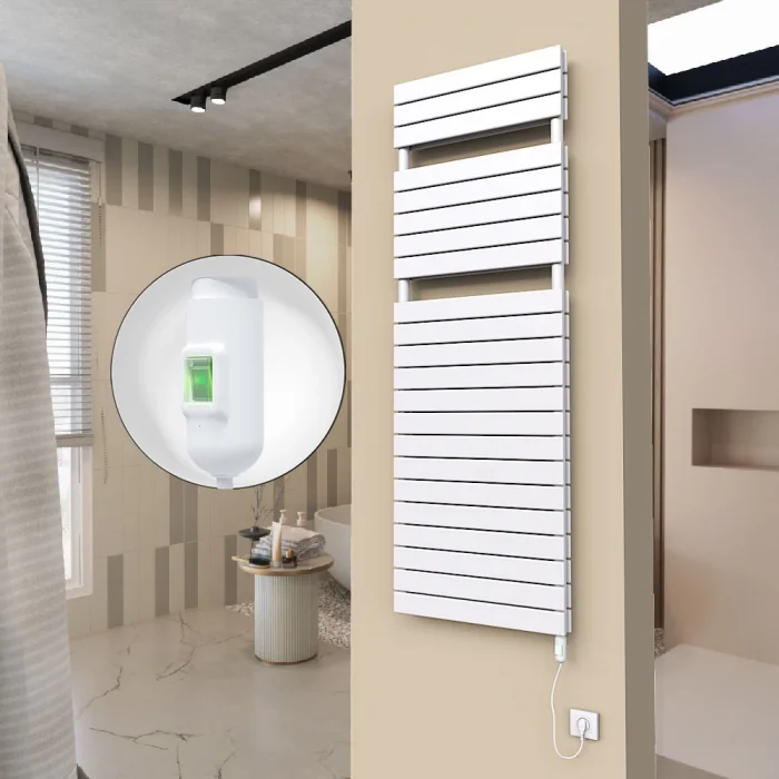 20H Elektrikli Havlupan 600x1772 Beyaz (On/Off Düğmeli) 1500 W