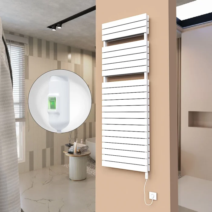 21H Elektrikli Havlupan 600x1772 Beyaz (On/Off Düğmeli) 1500 W