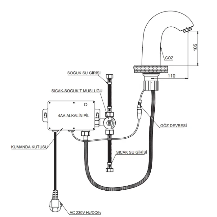 GPD FOTOSELLİ LAVABO BATARYASI FLB10