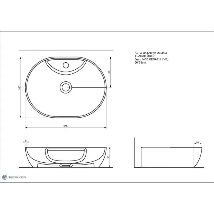 Alto Kırmızı Tezgah Üstü Lav.Bat.Del.H-Extra