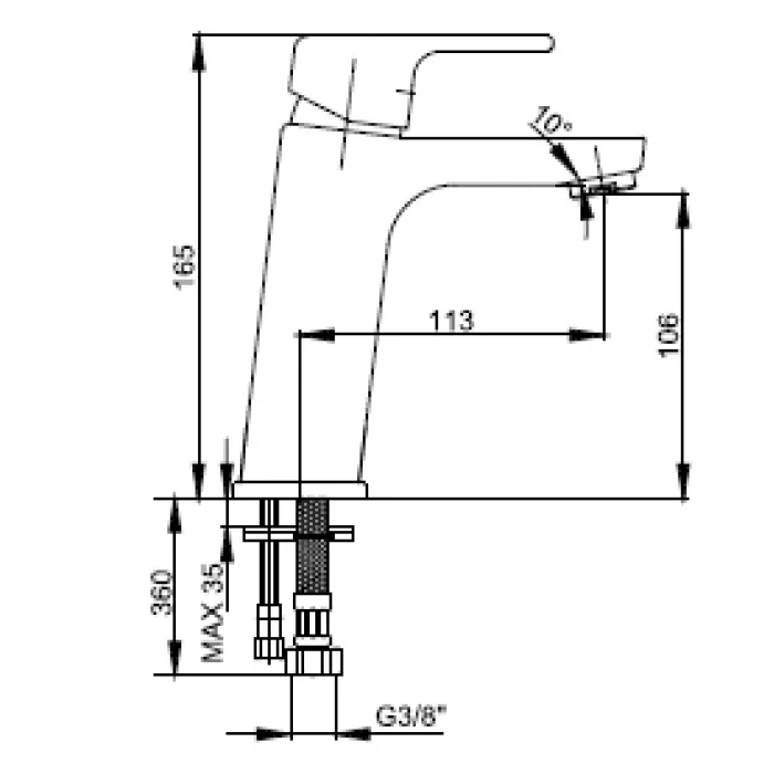 AR Lunetta Lavabo Bataryası Mat Siyah