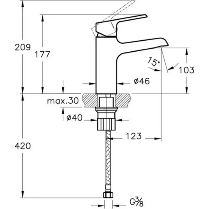 Artema Axe S Lavabo Bataryası Yüksek A42580