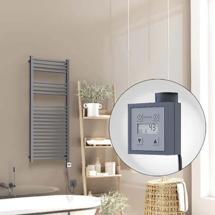 Barbados Elektrikli Havlupan 500x1200 Antrasit Texture (KTX3 Termostat) 600W Spiral Kablolu