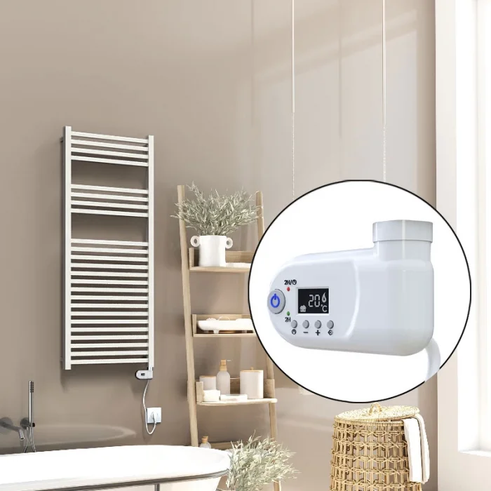 Barbados Elektrikli Havlupan 500x1200 Beyaz Parlak (Thesis Termostat) 600W