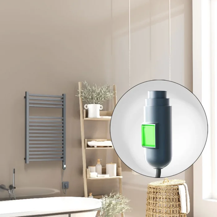 Barbados Elektrikli Havlupan 500x800 Antrasit Texture (On/Off Düğmeli) 600W