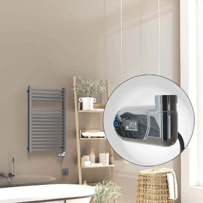 Barbados Elektrikli Havlupan 500x800 Antrasit Texture (Thesis Termostat) 600W